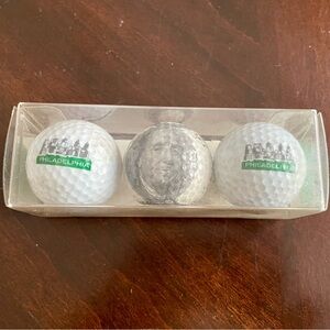Ben Franklin $100 Bill ProGrade Golf Ball Set of 3 Philadelphia (New in Box)